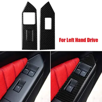 

For Ford Mustang 2009-2013 Carbon Fiber Window Lifter Control Window Switch Armrest Panel Trim Sticker Car Styling Accessories