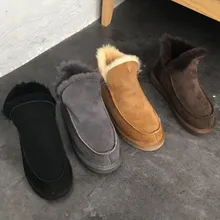 Женские зимние ботинки; Коллекция года; зимние ботинки из натуральной кожи; австралийские ботинки с натуральным мехом; Botas Mujer; теплые женские ботильоны