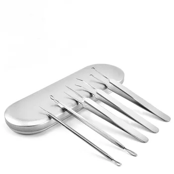 

5Pcs/Set Acne Needles Stainless Steel Acne Needle Facial Care Tool Comedones Removal Tools with Tin Box Beauty Suit Tools