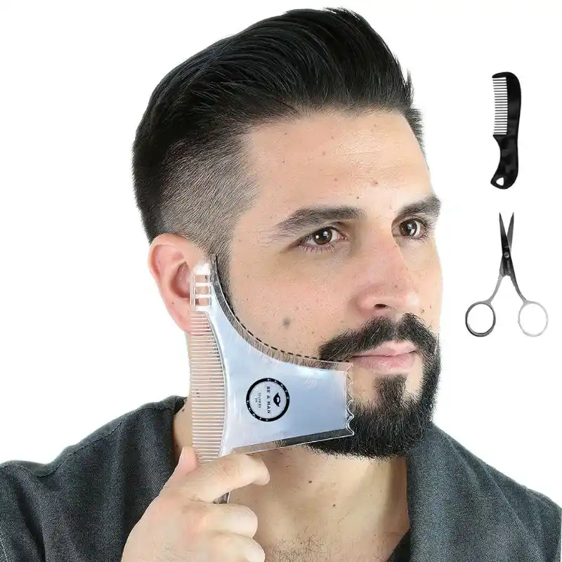 Men S Beard Shaping Styling Template Combs Transparent For Hair