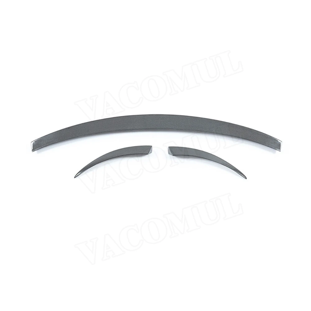 3PCS Carbon Fiber Rear Middle Spoiler Boot Waist Wings for Porsche Macan Spoiler- Car Styling