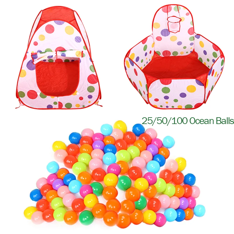 Foldable Children's Toys Tent With Ocean Balls Baby Play Ball Pool Basket Outdoor Game Children Pit | Игрушки и хобби