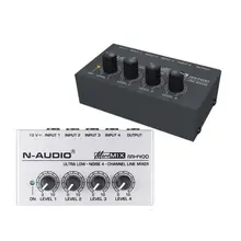 Новейший 4 канальный линейный моно аудио микшер мини портативный караоке аудио микшер MX400 микро микшер низкий уровень шума DC 12 В для семьи KTV