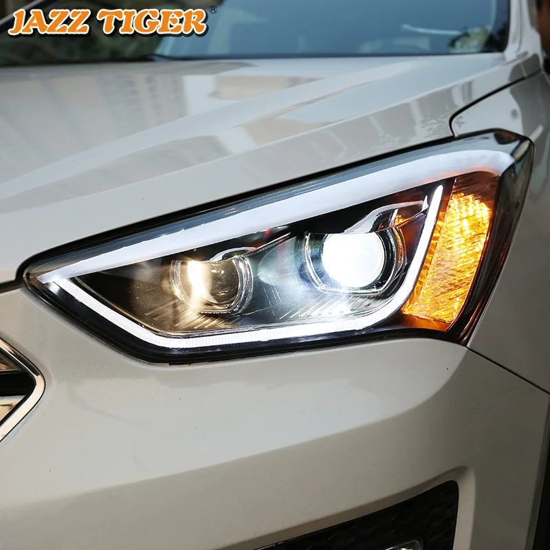 Автомобильный стайлинг фары для Hyundai IX45 2013 2016 Новая светодиодная фара Santa Fe DRL Hid