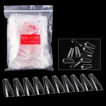 

600Pcs Nail Tips Clear White Natural French False Nails Acrylic UV Gel Ultra Flexible Half Cover False French Nail For Manicure