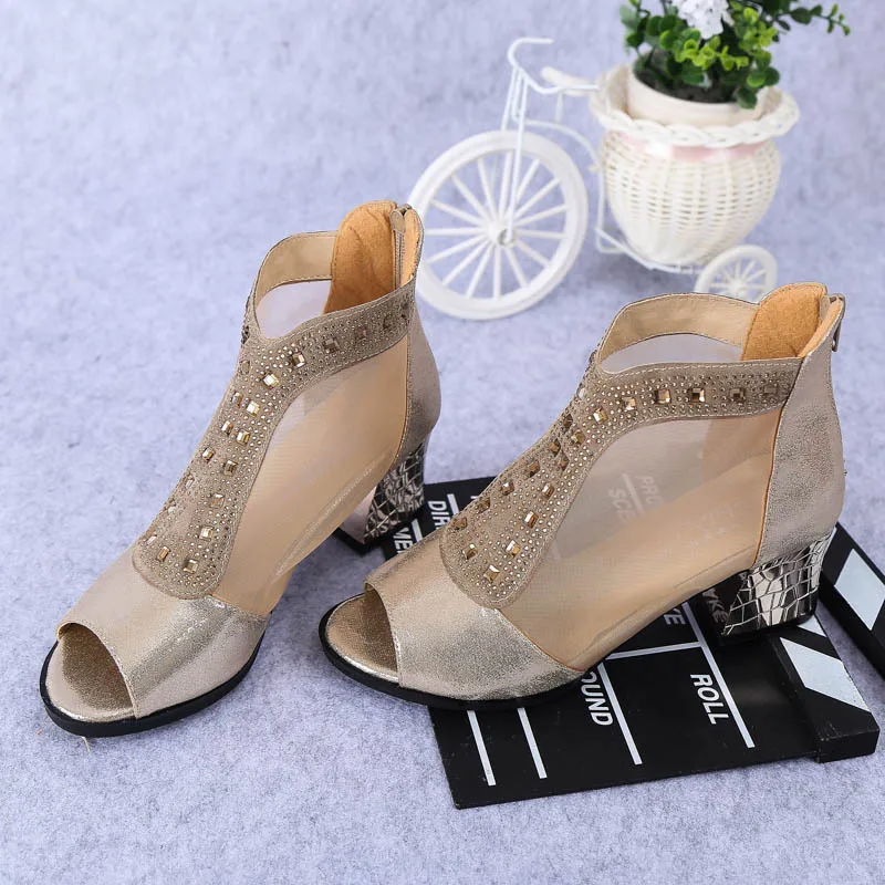 

Boutique-Style WOMEN'S Sandals Creative in High Heels Sandals Hollow out Man-made Diamond Sandals Chunky-Heel Sandals