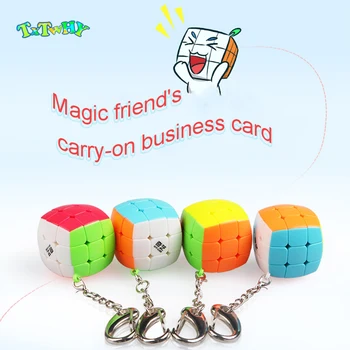

QiYi mini keychain cubo magico 3x3x3 Pendant Chain Key Ring mini magic cube 3x3 cube keychain educational toys children gift