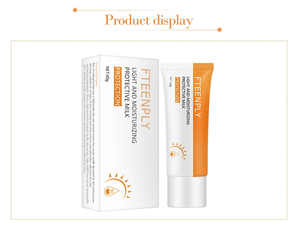 FTEENPLY Face Body Sunscreen Cream Moisturizing Whitening Anti-aging Oil Control Body Lotion Waterproof  Sun Sunscreen SPF 90+