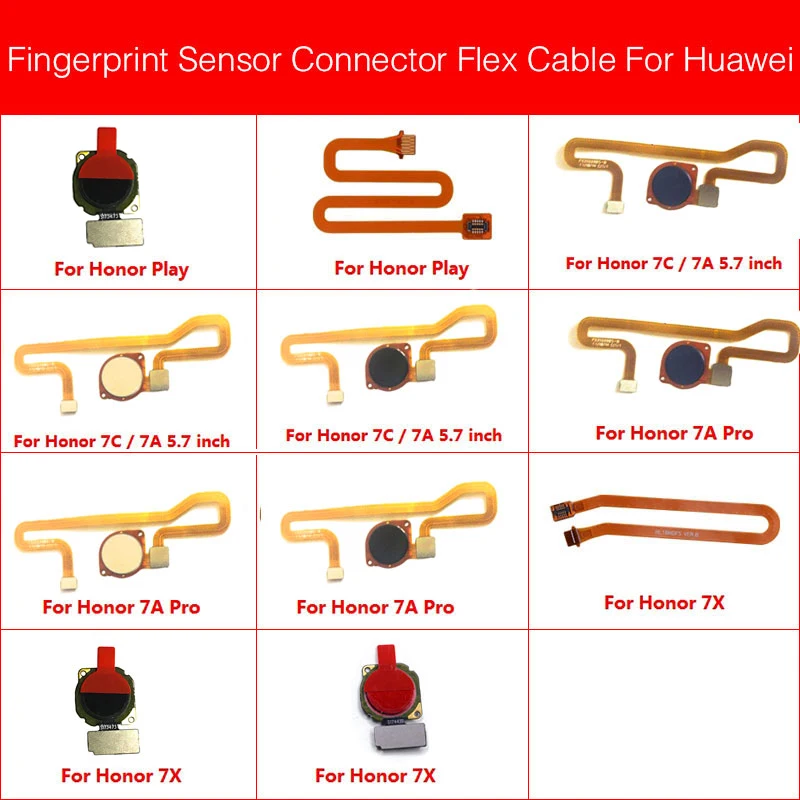 Сенсорный ID сканер отпечатков пальцев коннектор гибкий кабель для Huawei Honor Play 7X 7C 7A