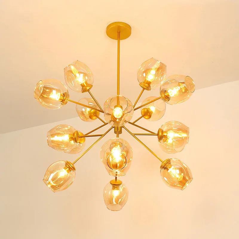 

nordic modern iron herringbone branch pendant light glass ball bubble living room restaurant bedroom bar hanging lighting e27