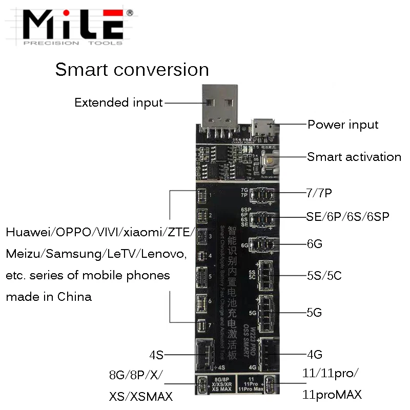 

mile All in One Mobile Phone Battery Fast Charging Activation Board For iPhone4-11proMAX For Android Samsung Huawei Oppo xiaomi