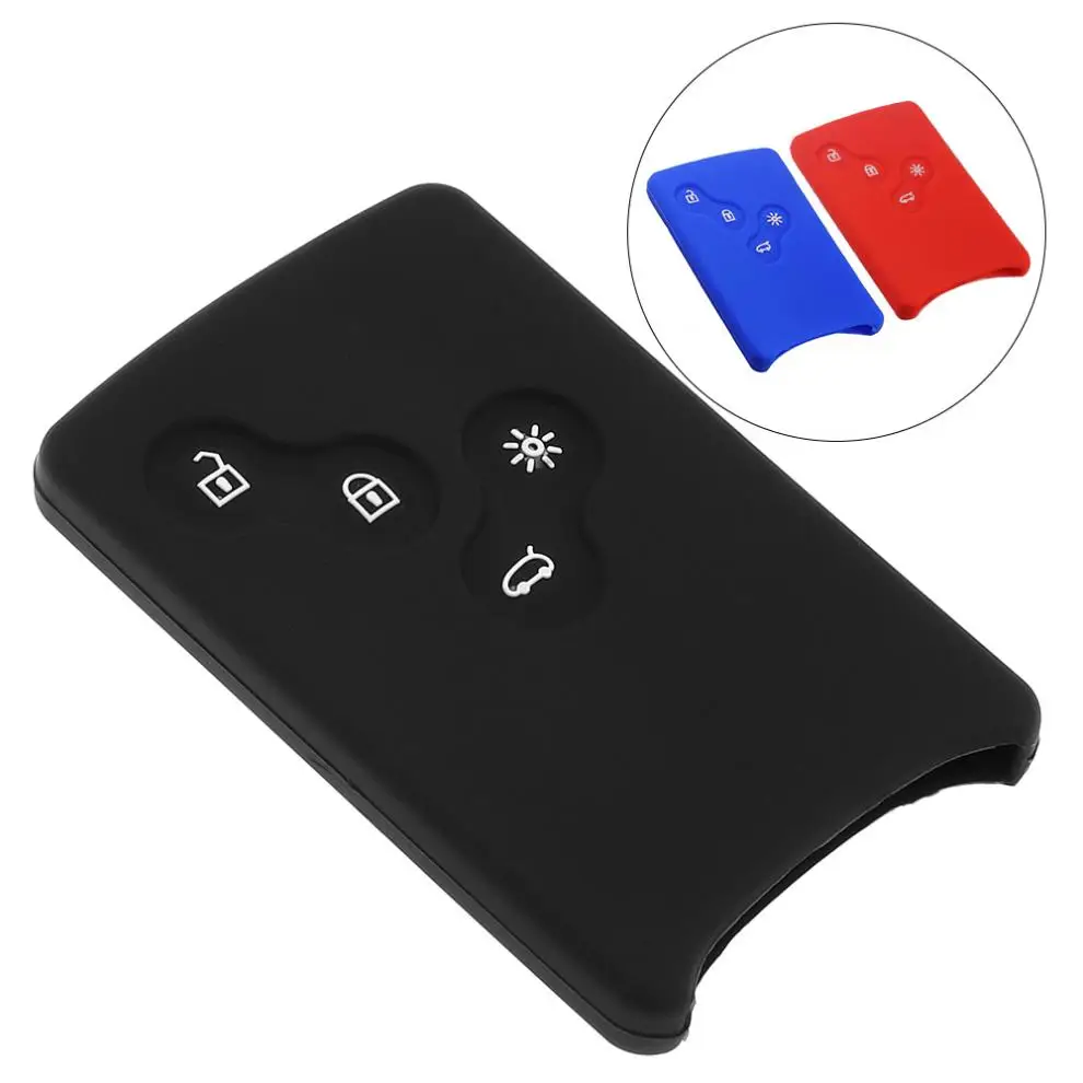 

2 Colors 2 Buttons Silicone Straight Plate Car Key Cover Protector Holder for Renault Dacia Modus Clio 3 Twingo Kangoo 2 New