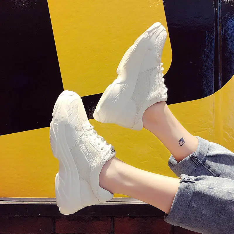 

spring fashion women casual shoes Suede leather platform shoes women sneakers Ladies white Trainers chaussure femme Drop ship