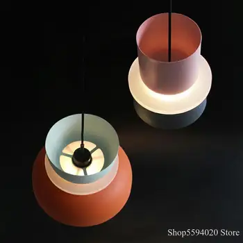 

Designer's Lustre Pendant Lights Simple Modern Pendant Lights Halo Hanglamp Nordic Loft Lustres Makaron Lamparas Lighting