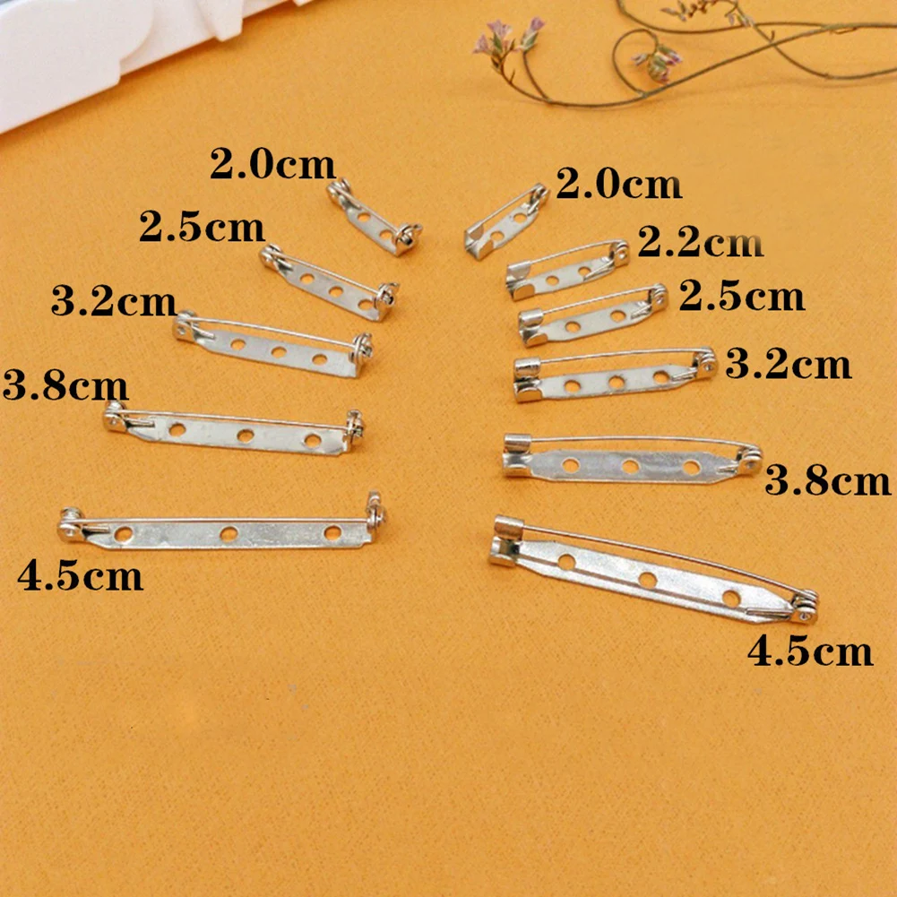 

White K Plated Iron Brooch Back Bar Badge Holder Safe Lock Brooch Pins DIY Jewelry Findings Jewelry Accessories