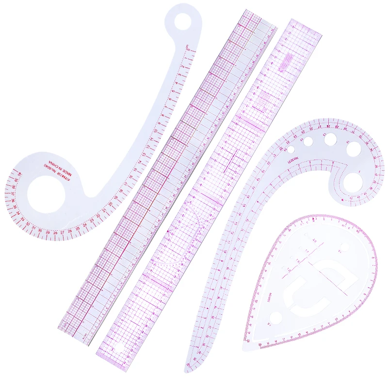  Sewing Ruler Set, Plastic Fashion Metric Ruler Acrylic Fabric  Measuring Ruler Craft Sewing Tool for Beginners Tailors Designers DIY  Clothing(Pink) : Arts, Crafts & Sewing