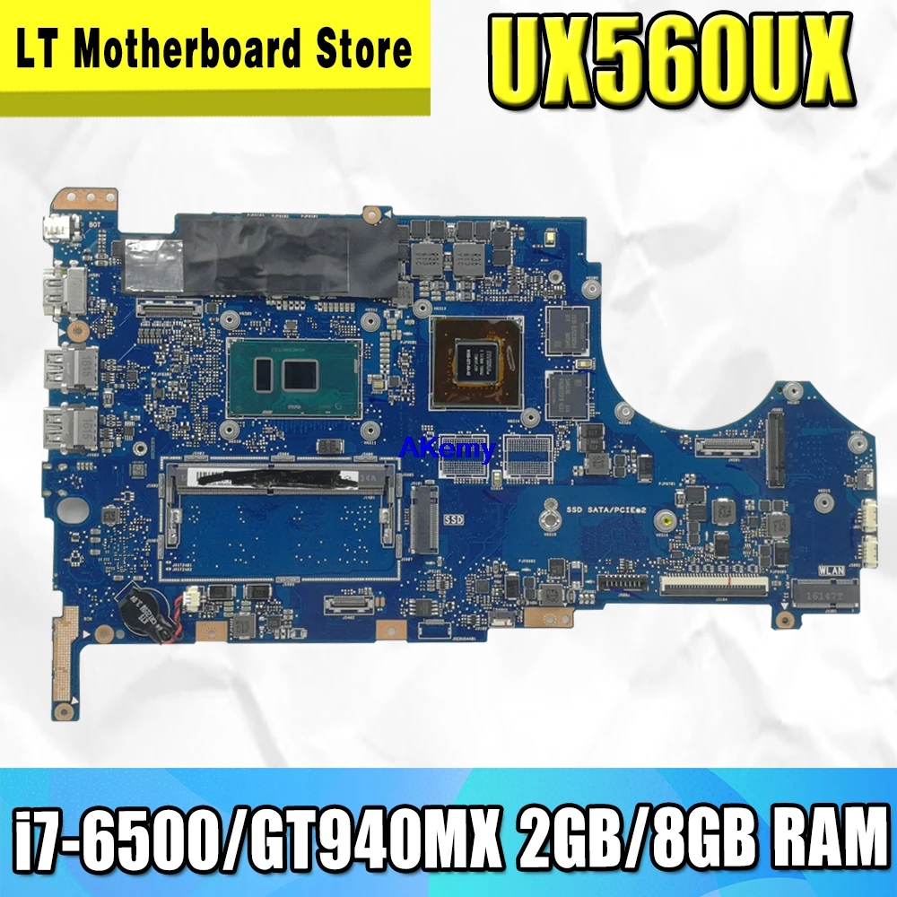 Q524UQ материнская плата i7-6500 процессор GT940MX 2 ГБ 8 для For Asus UX560U UX560UQ UX560UX Q524U Q524UX