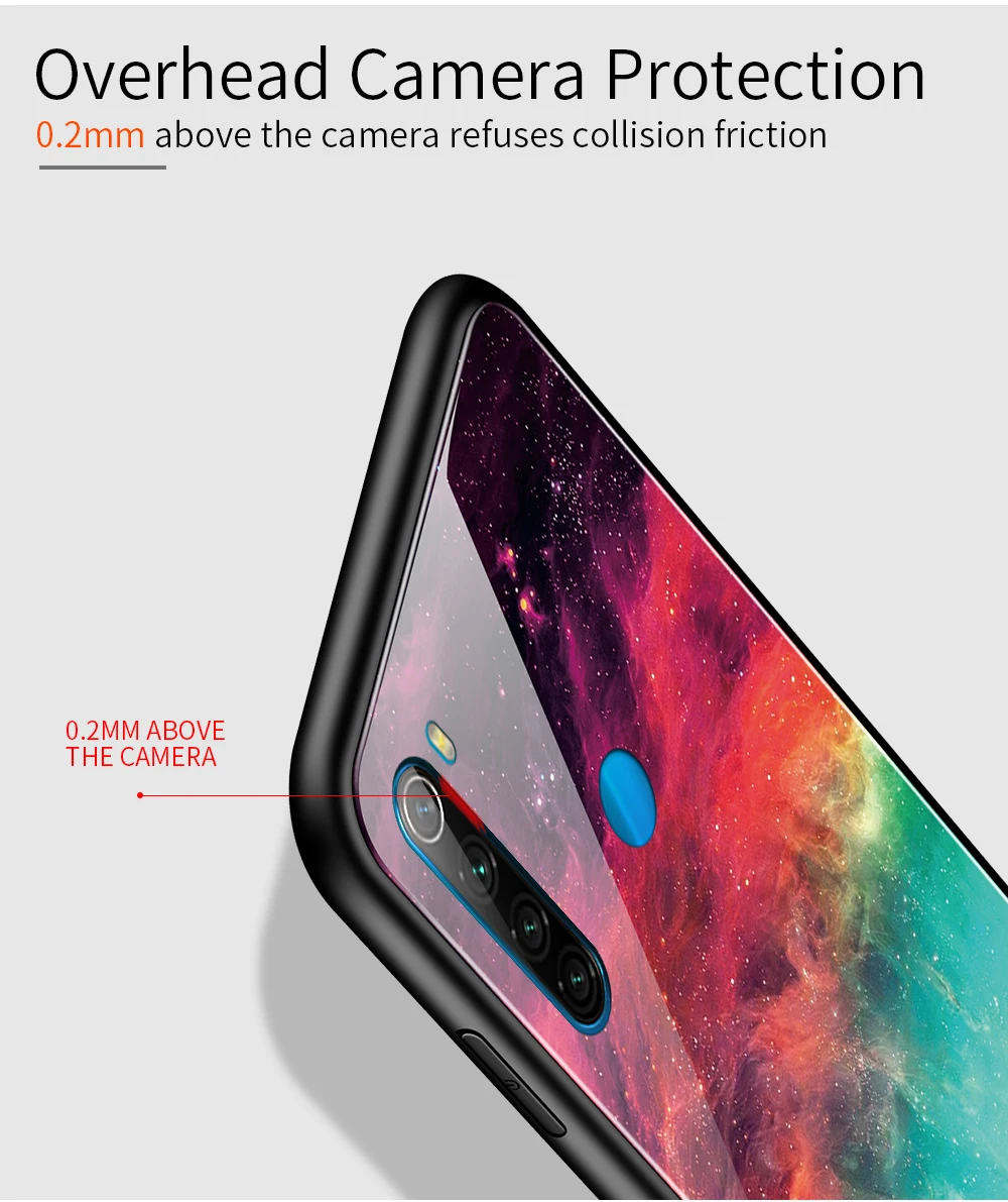 Gradient Tempered Glass Case on Redmi Note 8t Cover Sky Colorful Cases for Xiaomi Ksiomi Cc9 Pro Note 10 Not Note8t Note10 Coque
