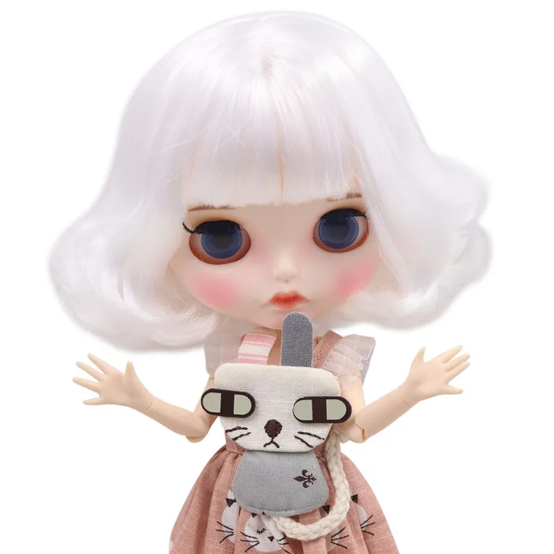 Ледяной обнаженный Blyth кукла No. BL136 белый боб волосы резные губы матовый индивидуальные лица сустава тела 1/6 bjd