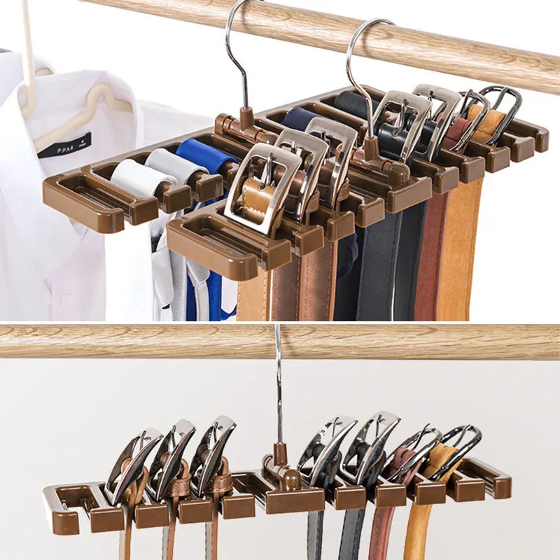 10 Grid Storage Rack Tie Belt Organizer Space Saver Rotating Scarf Ties Hanger Holder Hook Closet Organization Tops Bra Belt Bag