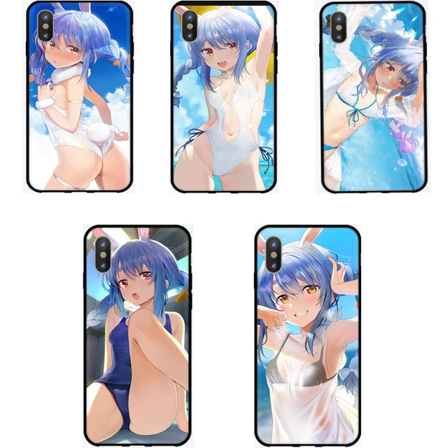 Hololive Peripheral Pixiv Vtuber Youtuber Impression Pattern Iphone Android Phone Case Usada Pekora Cute Swimsuit Customized
