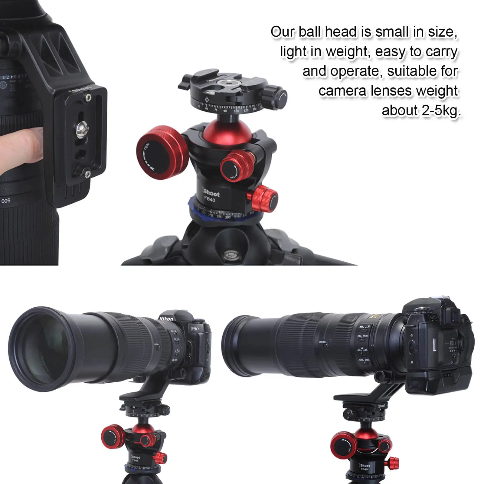 360 Tripod Panoramic Ball Head with Quick Release Clamp for Canon Sony Nikon DSLR Camera, Monopod, Slider, Camcorder, Tripod