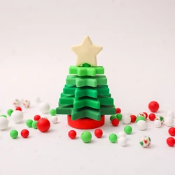 Anneau de dentition en Silicone pour bébé, perles de dessin animé, arbre de noël, sans bape 