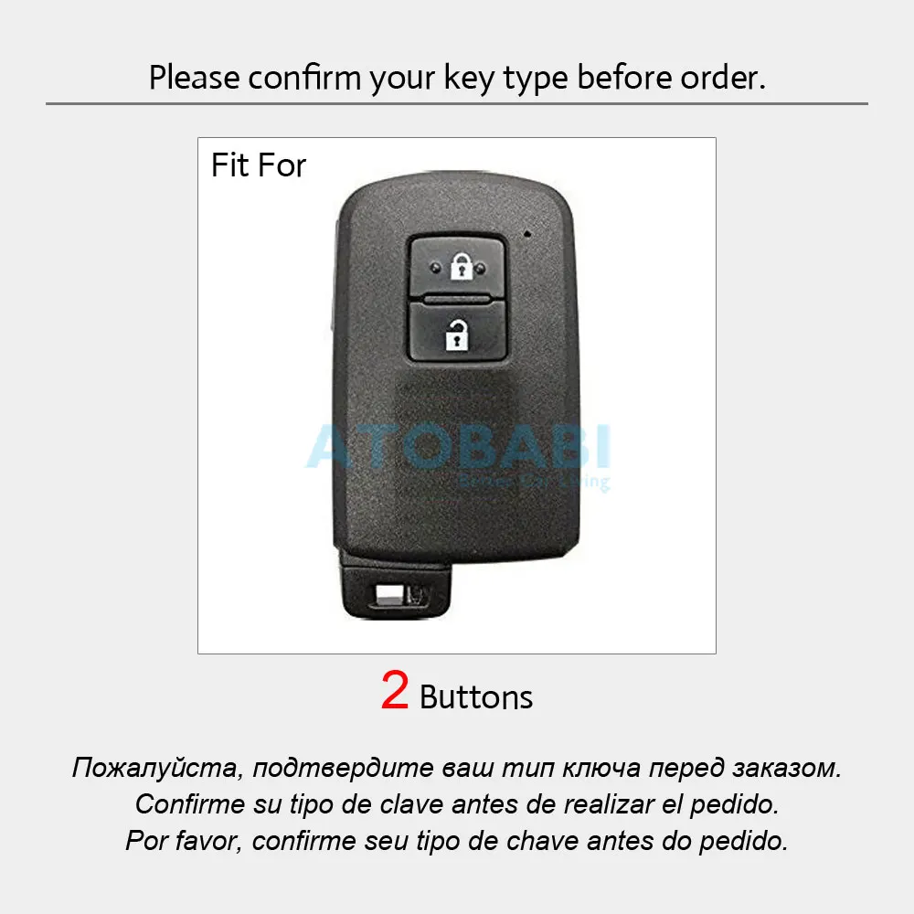 Кожаный чехол для ключей Toyota Auris Camry RAV4 Avalon Yaris Verso 2012 2018 2 кнопки без ключа пульт
