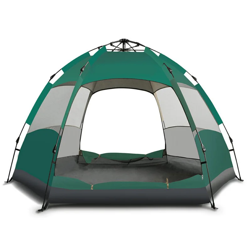 

Big Outdoor Camping Tourist Tent Easy Setup Automatic Mongolian Hexagonal Yurt Tent Four Sides Breathable Pergola Awnings Canopy