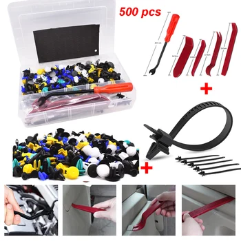 

500Pcs Plastic Car Trim Clips Retainer Bumper Rivet Panel Push Mould Fastener Fender Trunk Door Fastener Screw Fittings Tools