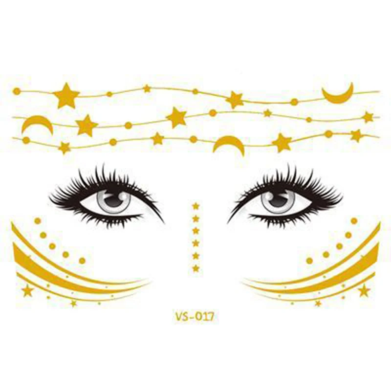 5pcs Golden Face Temporary Tattoo Waterproof Freckles Cover Stickers Body Art Decals Beautiful Color For Party CJ666 - Цвет: G