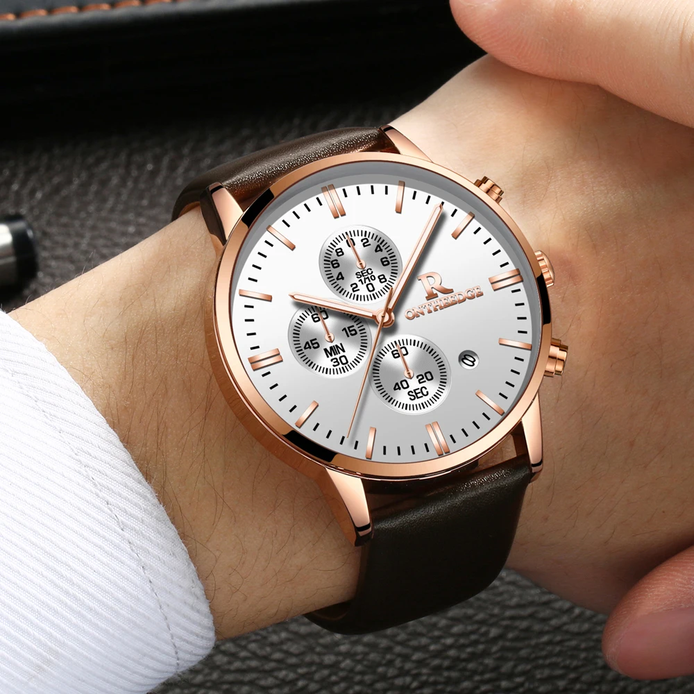top luxury brand mens wrist watches hot fashion analog quartz watch for men waterproof chronograph sports wristwatches man clock male real leather strap Relogio Masculino (11)