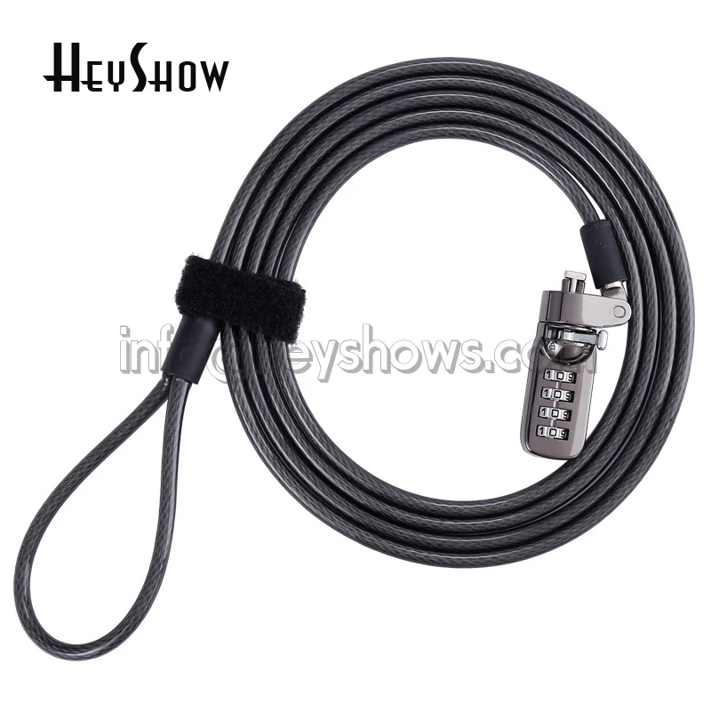 Laptop Security Anti-Theft Password Lock Cable, Steel Sting Monitor Lock, Projector Lock, Steel Wire with Lever