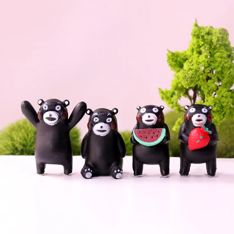 

4Pcs/set Kawaii Cartoon Bear Fairy Garden Miniatures Terrarium Figurines PVC Craft Micro Landscape Succulent Potted Diy Material