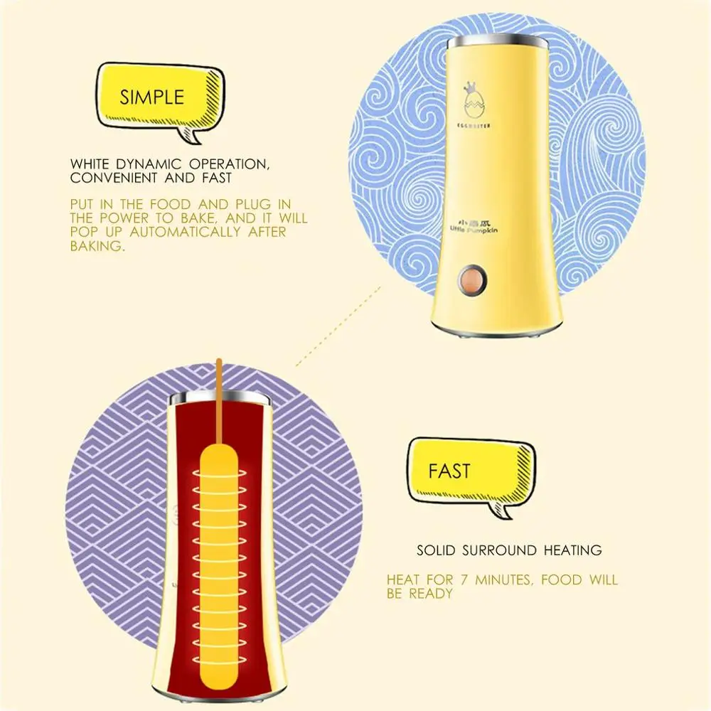 Egg Roll Machine Home Egg Sausage Machine Egg Roll Cup Small Pumpkin Breakfast Machine Food grade 304 stainless steel cup mouth