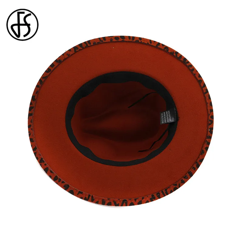 FS модная мужская и женская шерстяная фетровая шляпа с леопардовым принтом в