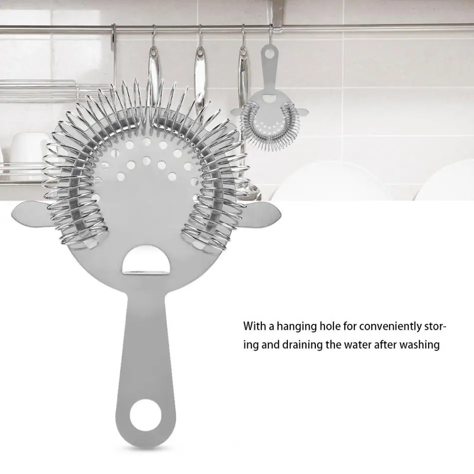 New Bartender Cocktail Shaker Bar Wire Mixed Drink Ice Strainer Stainless Steel Colander Filter Cocktail Bar Accessories Tools