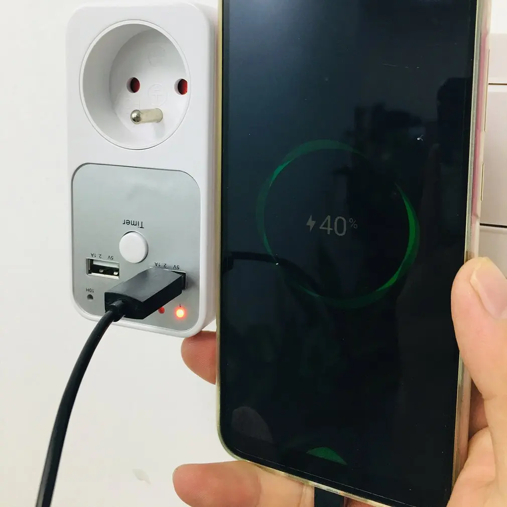 Двойной USB разъем Синхронизации таймер переключатель обратного отсчета розетка контроллер умный дом настенный стол USB зарядное устройство адаптер штекер