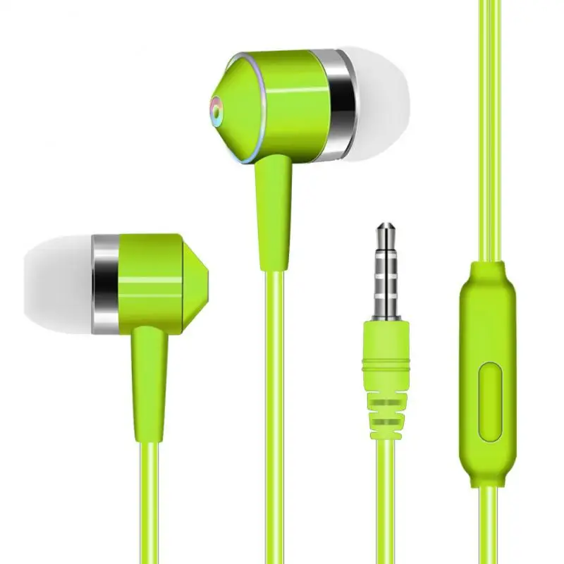 Wired Earphones 1pcs Universal Mobile Phone Headset In-ear Line Control Subwoofer With Wheat For iPhone Xiaomi