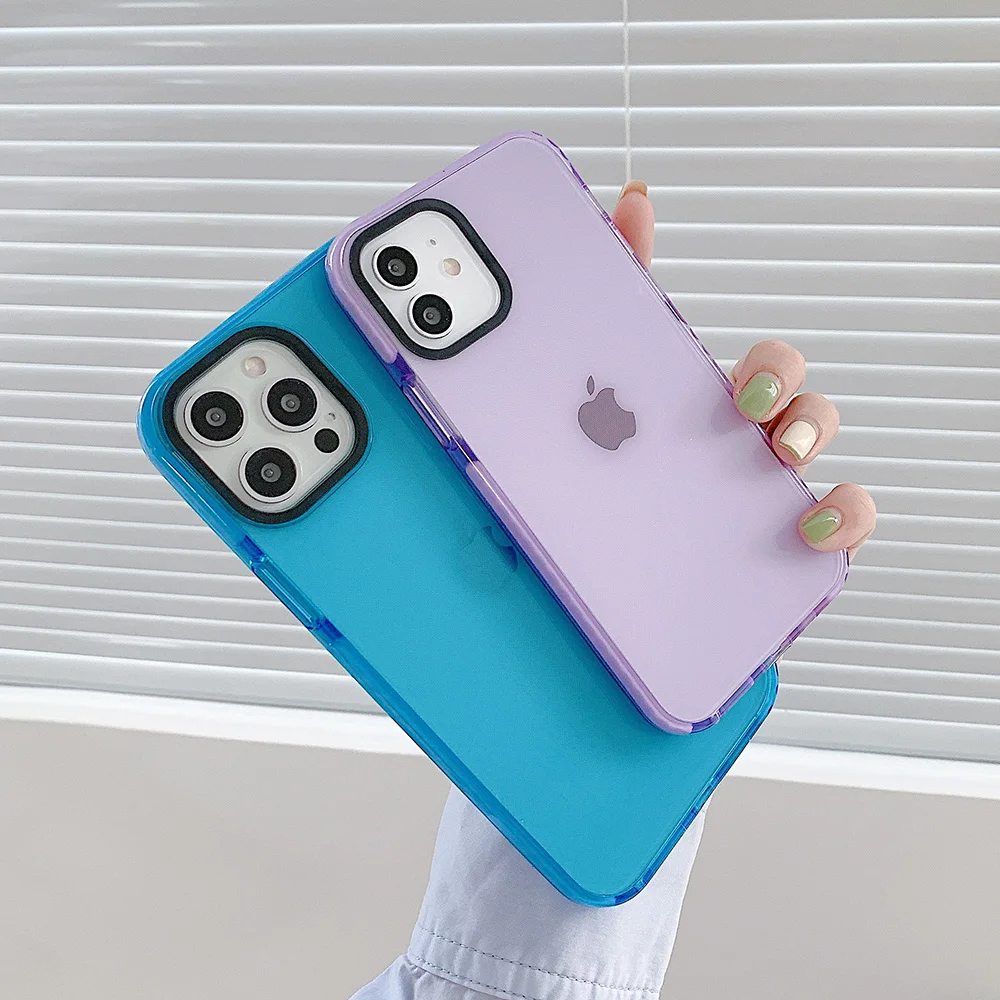 Neon Fluorescent Color Silicone Phone Case For iPhone