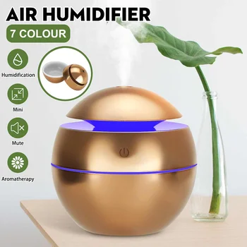 

130ML 7 Color LED Light Ultrasonic Humidifier Aroma Essential Steam Diffuser Air Purifier Home Office USB Charging