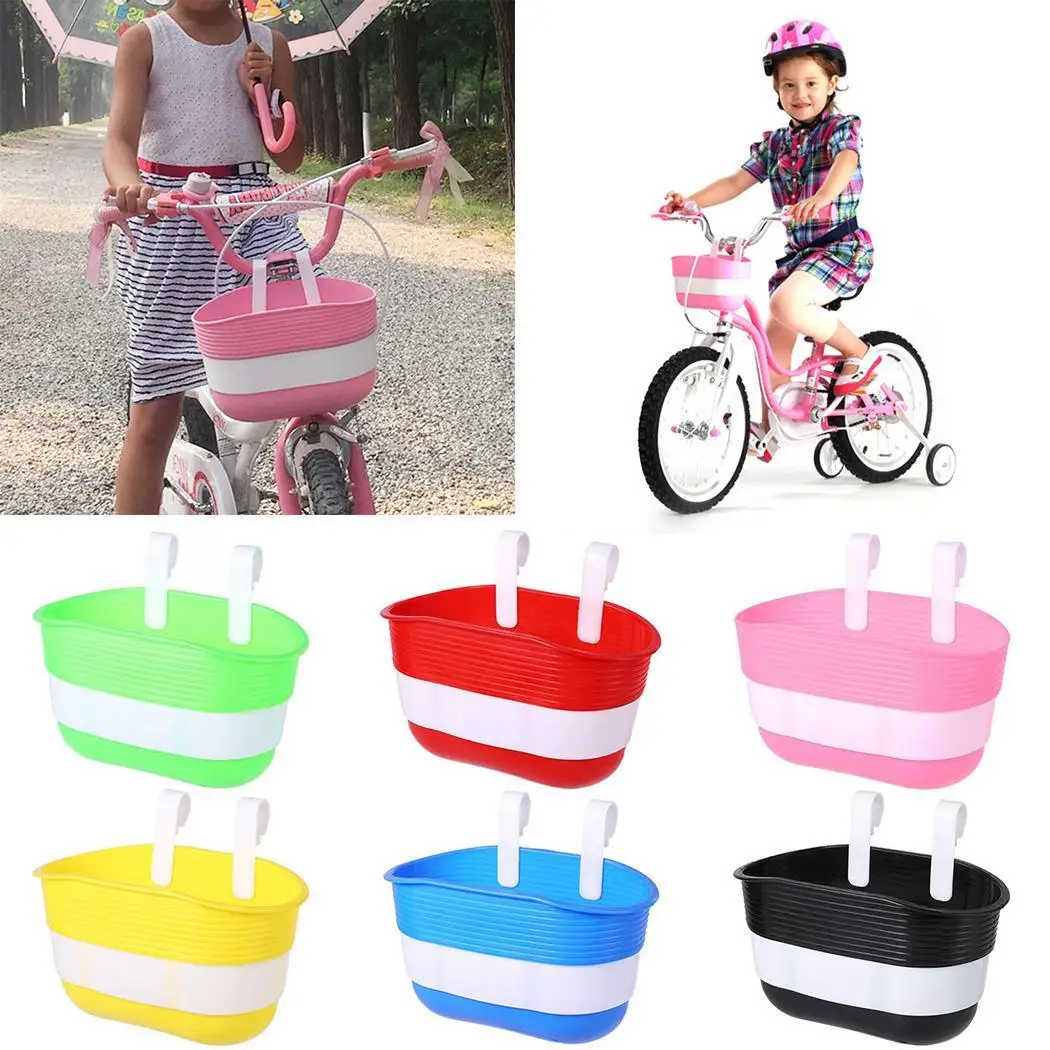 Children Bicycle Basket Front Hook Hanging Handlebar Carrier Storage For Kids Bike Use Blue Pink Daily | Спорт и развлечения