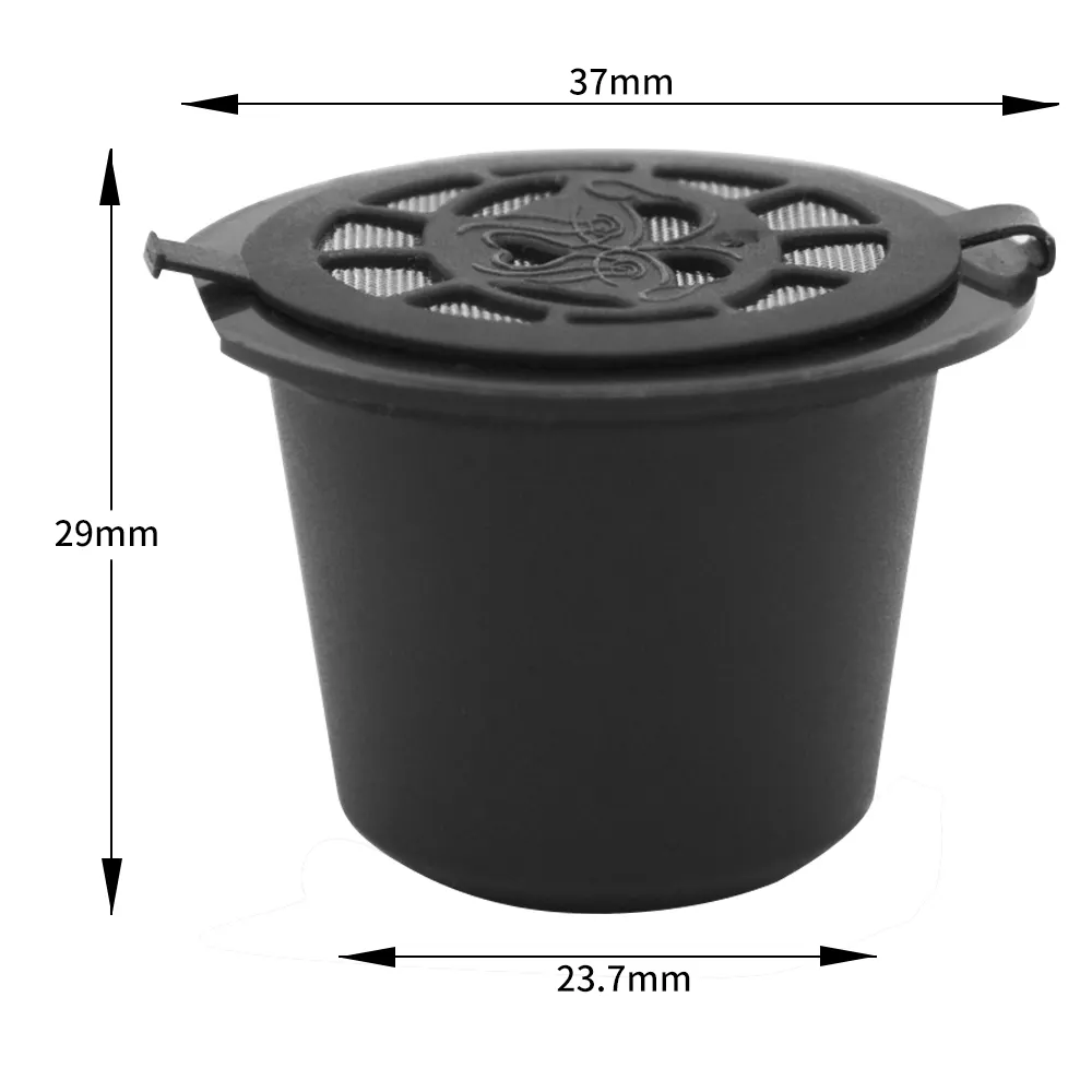 icafilas Reusable Coffee Capsule for Nespresso Machine with Stainless Filter Mesh Refillable Espresso Pod Kitchen Tamper - 2