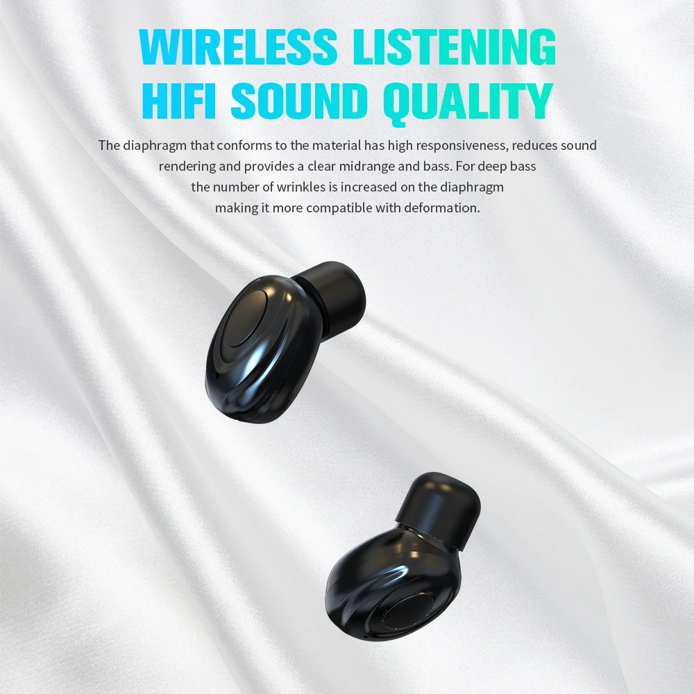 TWS беспроводные Bluetooth наушники стерео бас Bluetooth 5,0