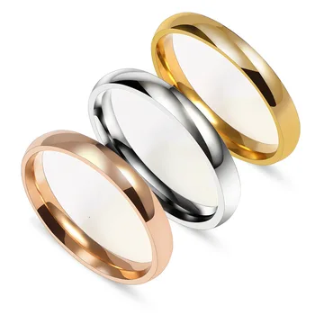 

New Stainless Steel Titanium Steel Ring Round Lettering Ring Couple Ring 3 colors Titanium Titanium Steel