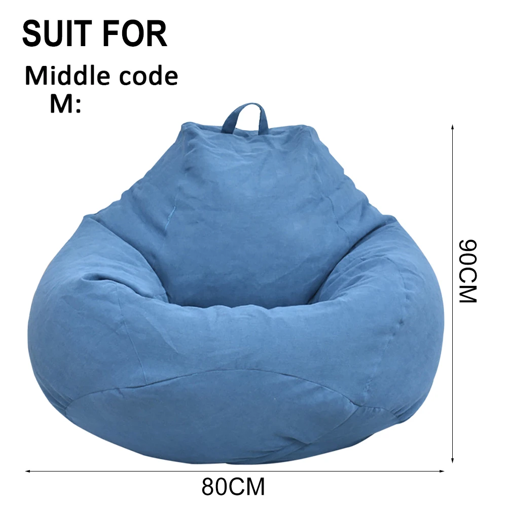 blue-80x90 cm Большие маленькие ленивые диваны чехлы для стульев без наполнителя льняная ткань шезлонг кресло мешок пуф слоеного дивана татами гостиной - Цвет: blue-80x90 cm