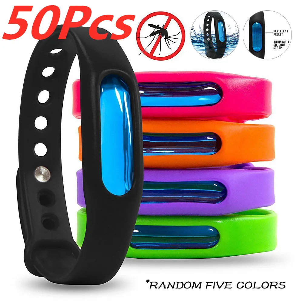

50Pcs/lot Silicone Mosquito Killer Wristband Bracelet For Kids Adults Capsule Pest Insect Bugs Trap Mosquito Repeller Bracelet