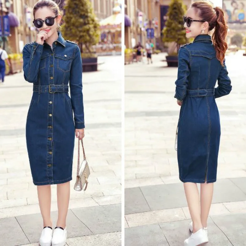 5XL 4XL джинсы Макси платье карандаш 2018 женские джинсовые длинные Vestidos цельный