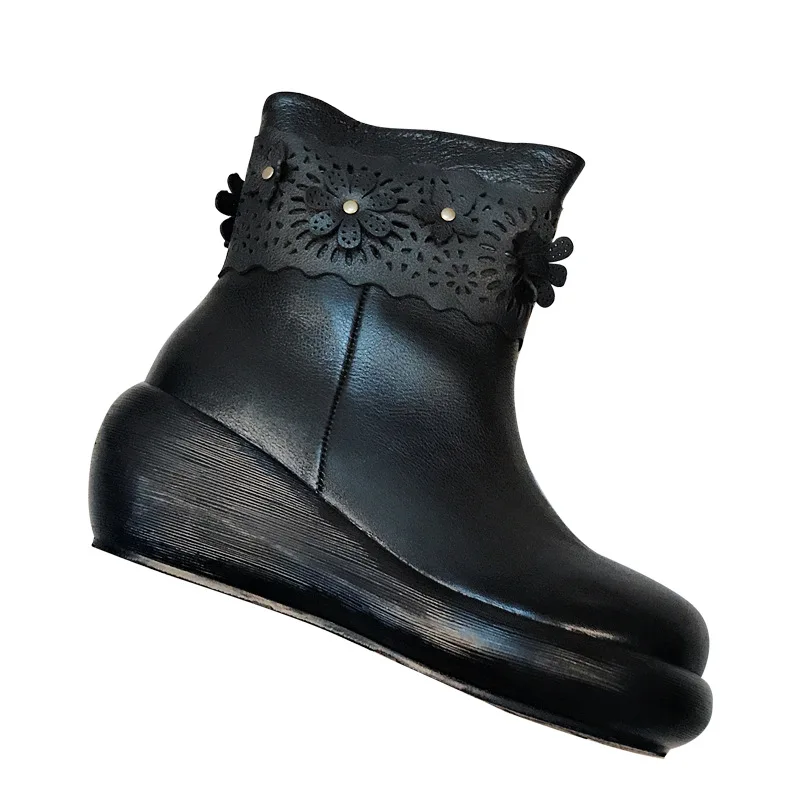 

Ms winter leather riding boots the girl vintage leather riding boots to keep warm and comfortable women's leather boots Martin