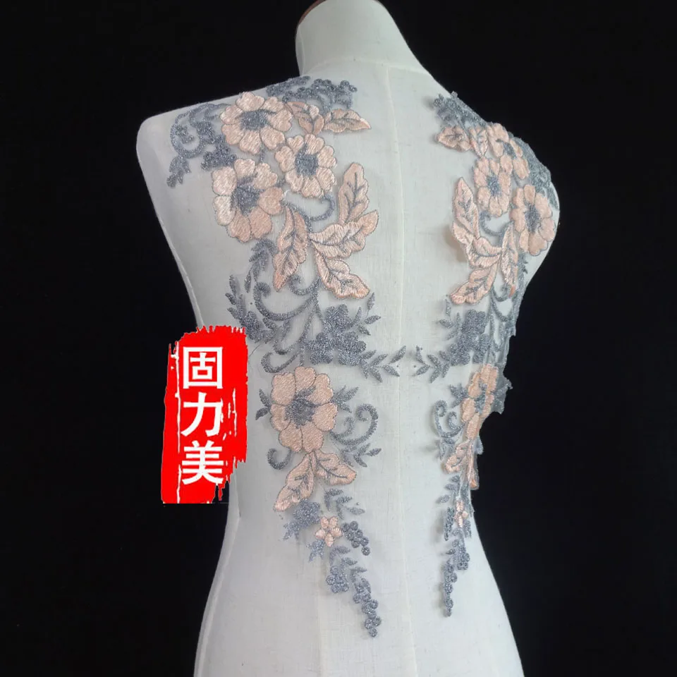 1 пара нашивки с аппликацией в виде больших розовых цветов|patches for clothes|applique patchlace